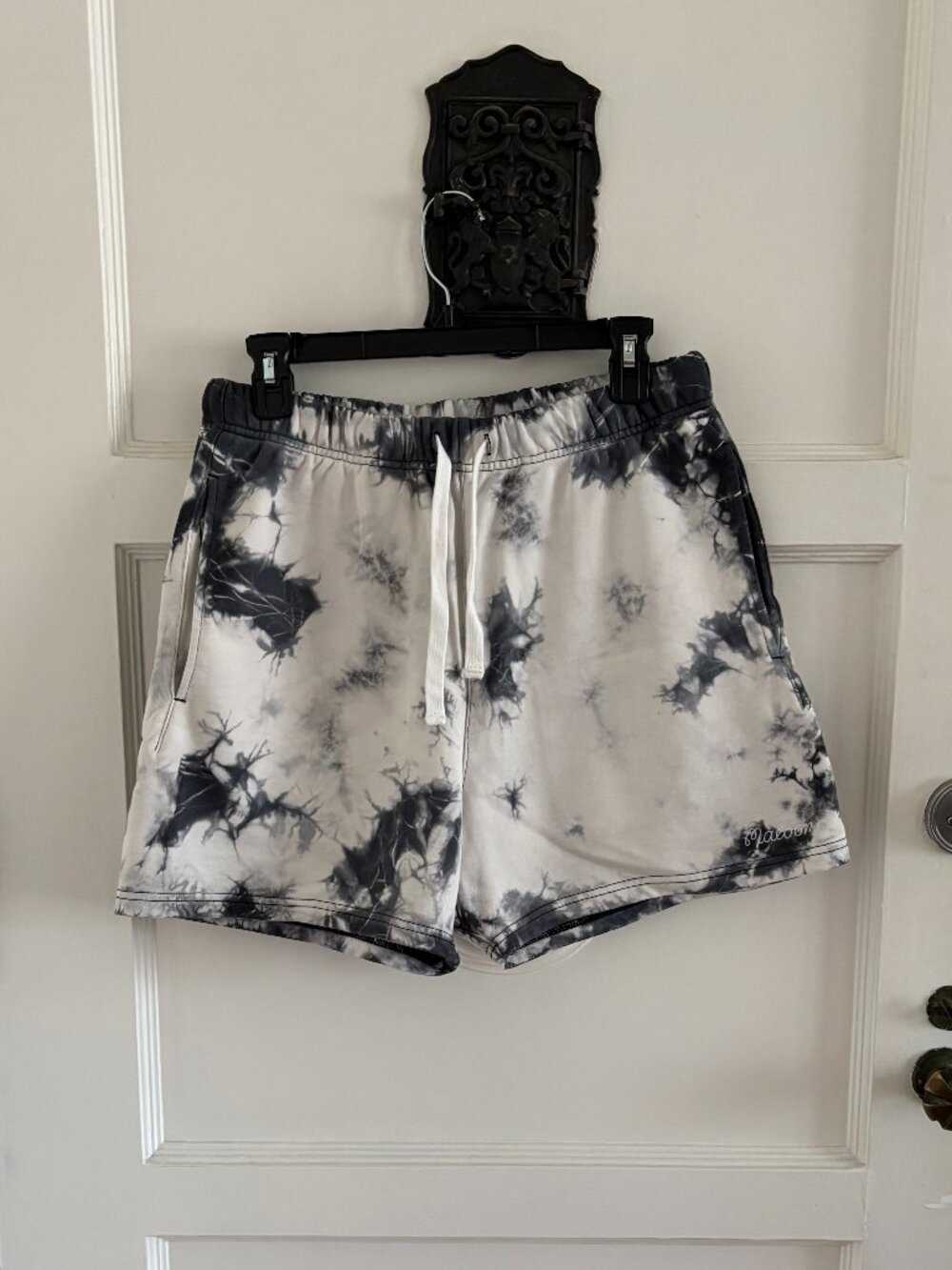 Malbon Tie Dye Shorts | Black & White | Mens Small